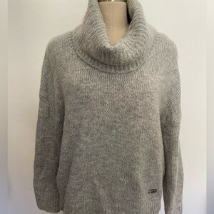 Elegant Gray Cowl Neck Sweater